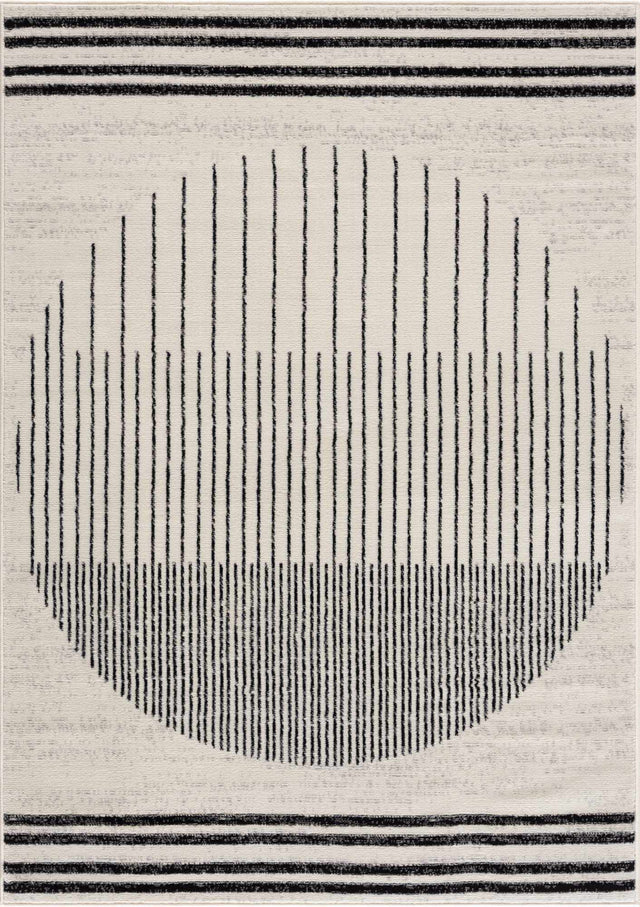 Angus Black&White Geometric Area Rug - Ornate Home