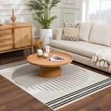 Angus Black&White Geometric Area Rug - Ornate Home