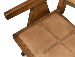 Angus Brown Chair Brown Leather - Ornate Home