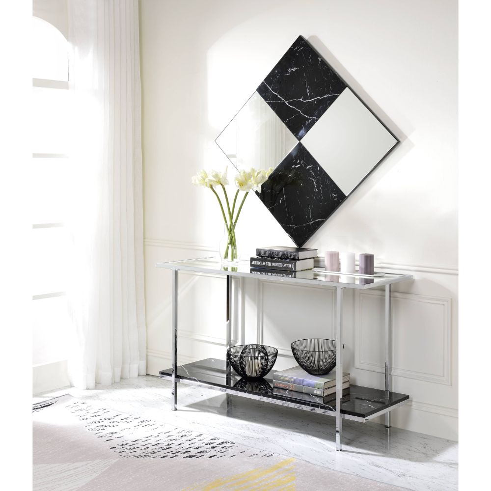 Angwin Mirrored & Faux Marble Accent Mirror (Wall) - Ornate Home