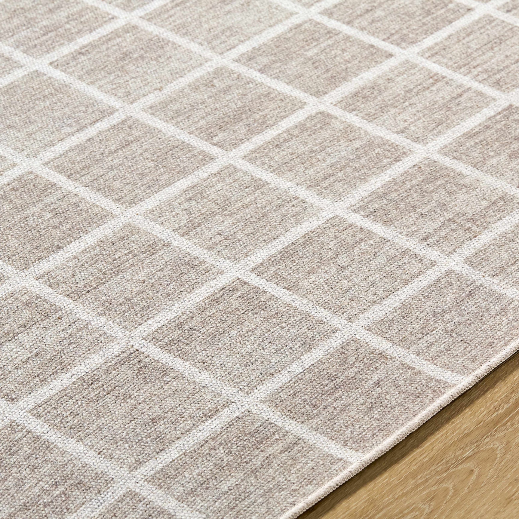 Anicet Checkered Washable Wool Area Rug - Ornate Home