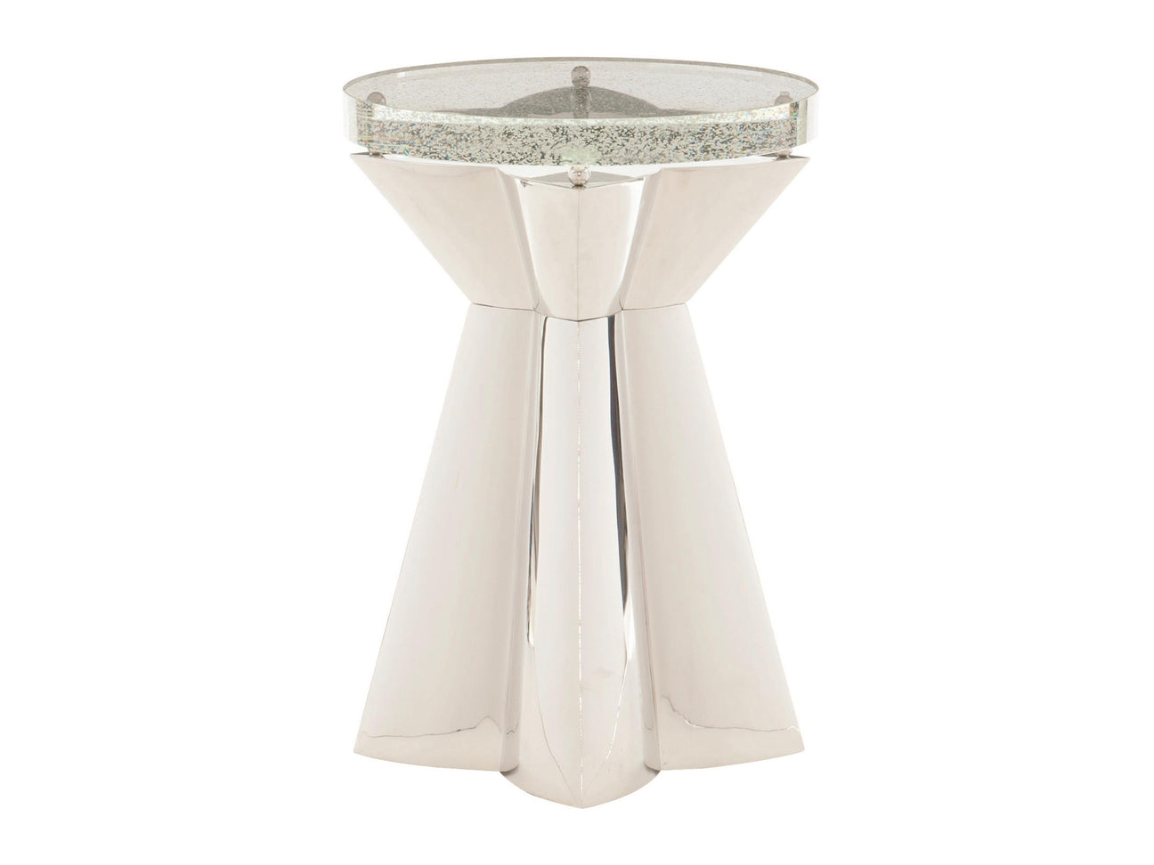 Anika Bubble Glass/Silver Accent Table - Ornate Home