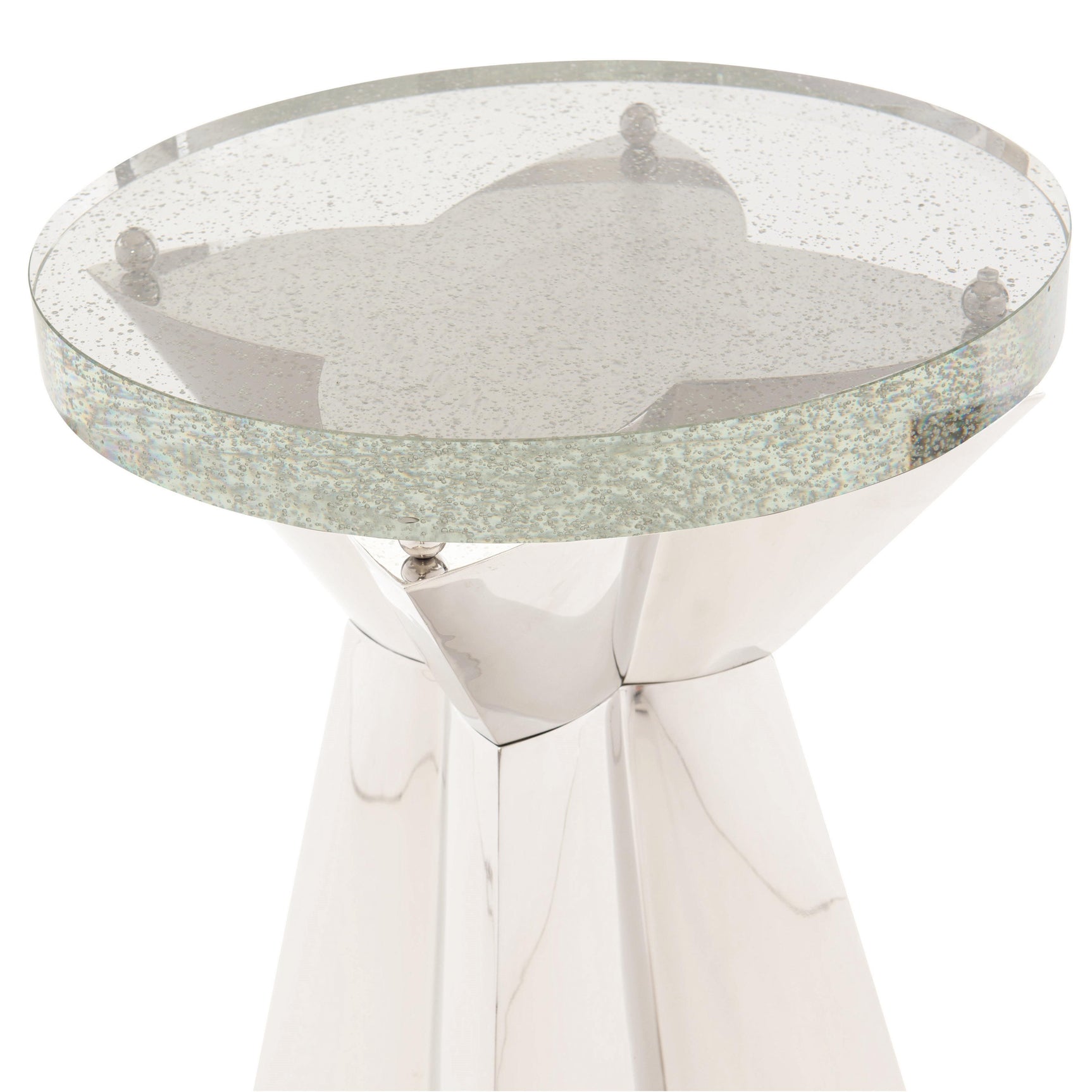Anika Bubble Glass/Silver Accent Table - Ornate Home