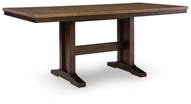 Anixburg Light Brown/Dark Brown Counter Height Dining Extension Table - Ornate Home