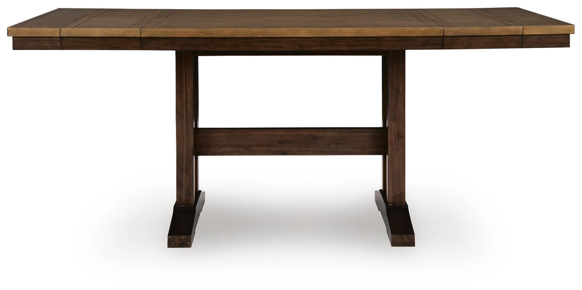Anixburg Light Brown/Dark Brown Counter Height Dining Extension Table - Ornate Home