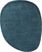 Anjang Modern Faux Silk Rug in Teal Blue - Ornate Home
