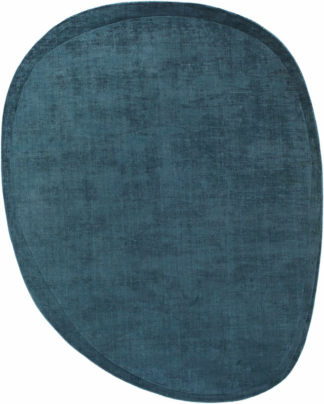 Anjang Modern Faux Silk Rug in Teal Blue - Ornate Home