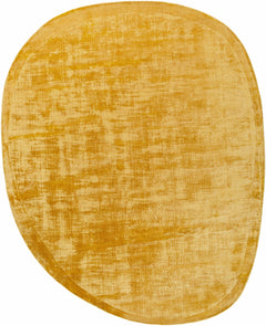 Anjang Modern Faux Silk Rug in Yellow - Ornate Home