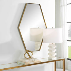 Ankara Brass Hexagon Mirror - Ornate Home