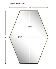 Ankara Brass Hexagon Mirror - Ornate Home