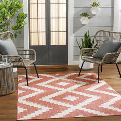 Anke Orange Outdoor Area Rug - Clearance - Ornate Home