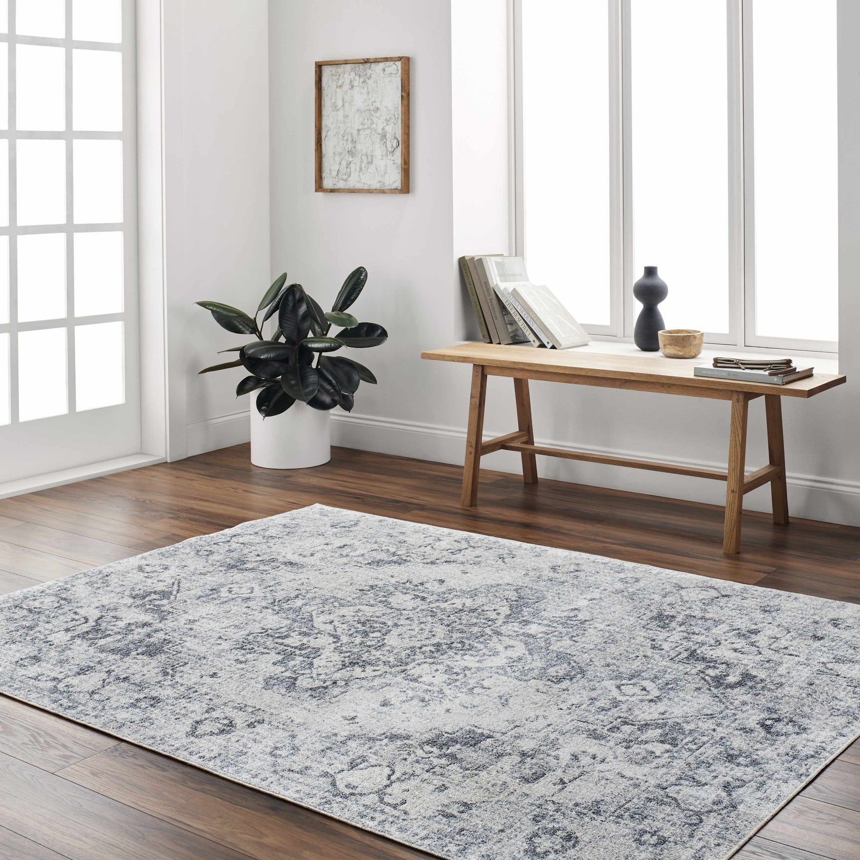 Ankti Aqua Washable Area Rug - Clearance - Ornate Home