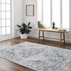 Ankti Aqua Washable Area Rug - Clearance - Ornate Home