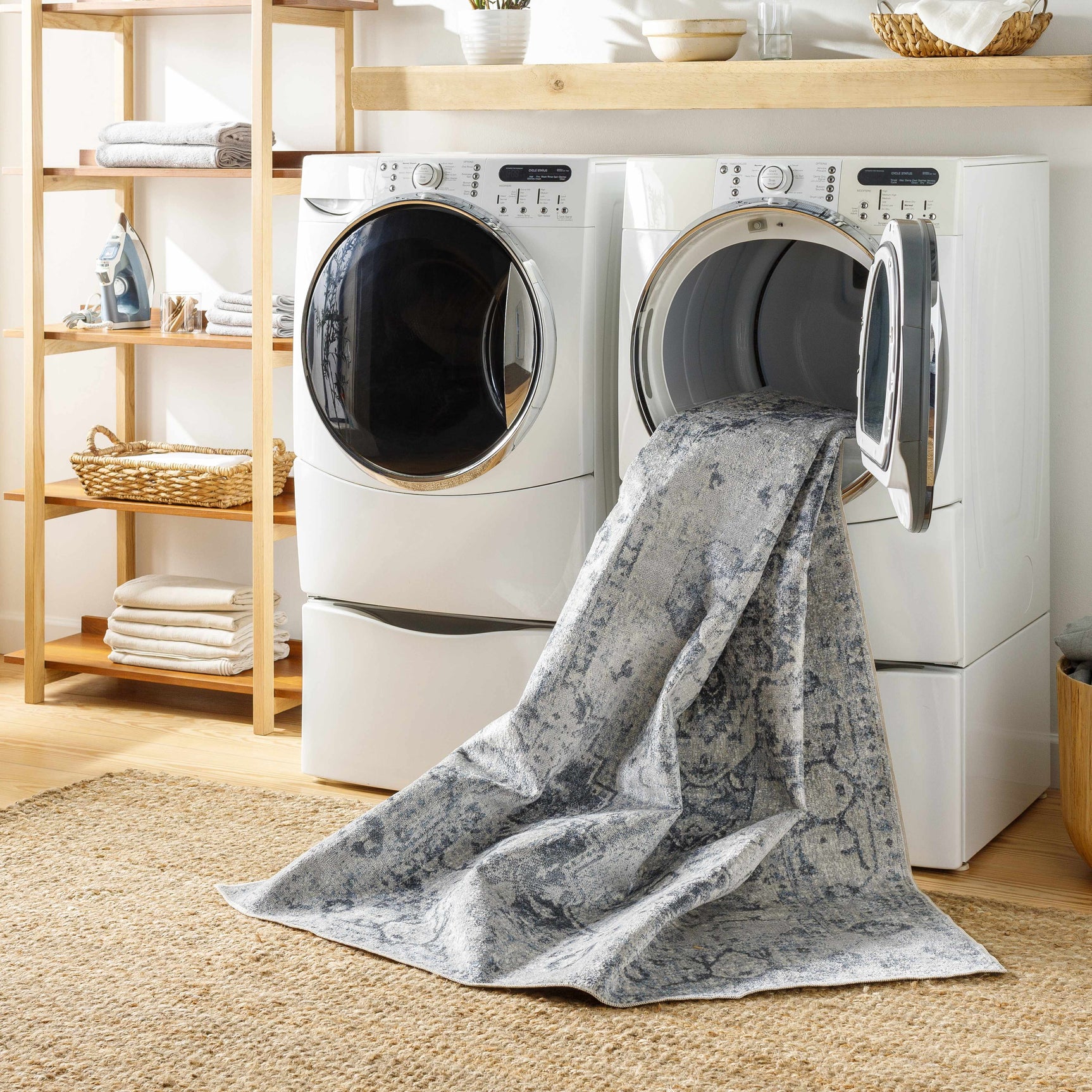 Ankti Aqua Washable Area Rug - Clearance - Ornate Home