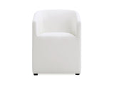 Anna Round Faux Leather Dining Armchair in Cream - Ornate Home