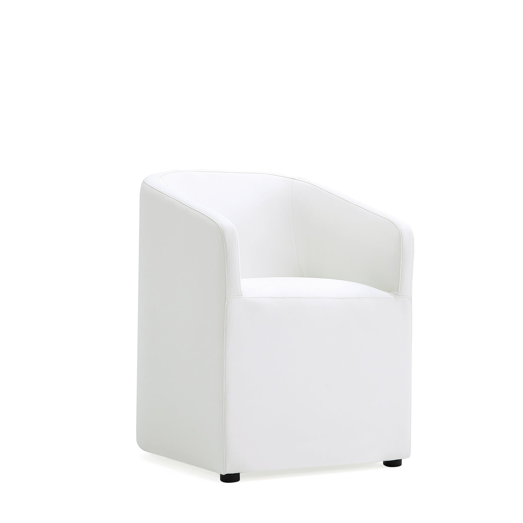 Anna Round Faux Leather Dining Armchair in Cream - Ornate Home