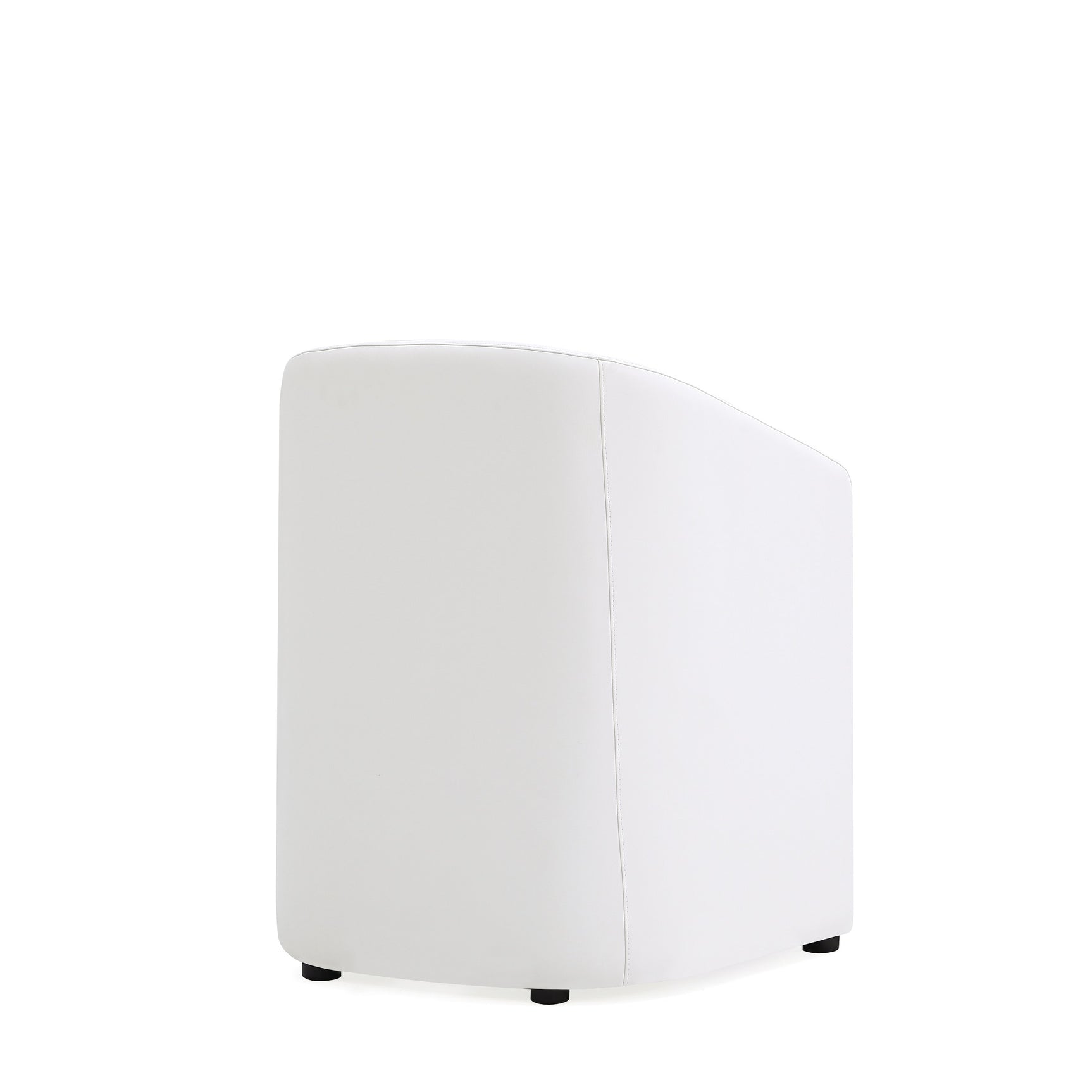 Anna Round Faux Leather Dining Armchair in Cream - Ornate Home