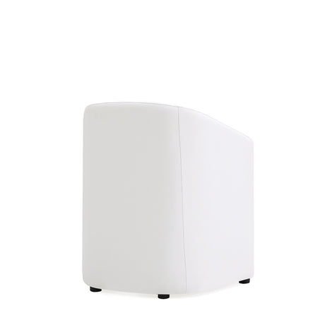 Anna Round Faux Leather Dining Armchair in Cream - Ornate Home