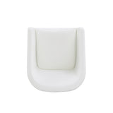 Anna Round Faux Leather Dining Armchair in Cream - Ornate Home