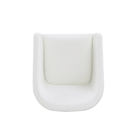 Anna Round Faux Leather Dining Armchair in Cream - Ornate Home