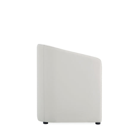 Anna Round Faux Leather Dining Armchair in Light Stone Grey - Ornate Home