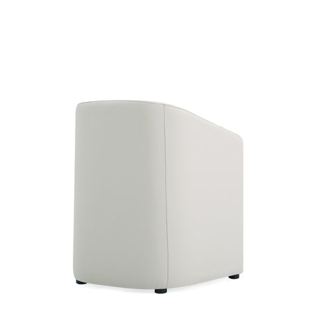 Anna Round Faux Leather Dining Armchair in Light Stone Grey - Ornate Home