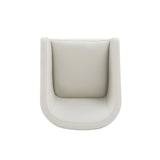 Anna Round Faux Leather Dining Armchair in Light Stone Grey - Ornate Home