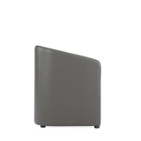 Anna Round Faux Leather Dining Armchair in Pewter - Ornate Home