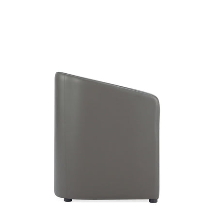 Anna Round Faux Leather Dining Armchair in Pewter - Ornate Home