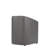 Anna Round Faux Leather Dining Armchair in Pewter - Ornate Home