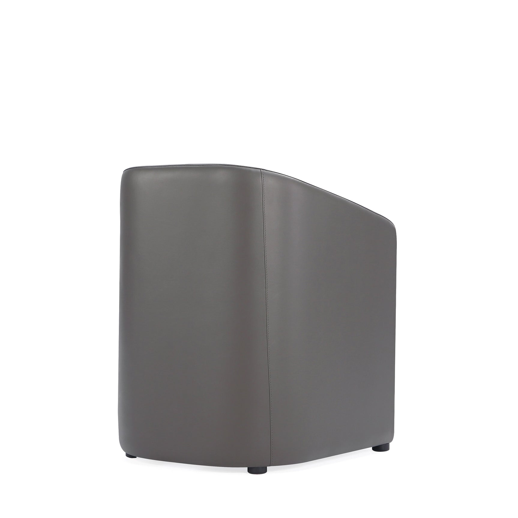 Anna Round Faux Leather Dining Armchair in Pewter - Ornate Home