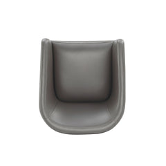 Anna Round Faux Leather Dining Armchair in Pewter - Ornate Home