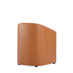 Anna Round Faux Leather Dining Armchair in Saddle - Ornate Home