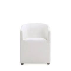 Anna Round Faux Leather Dining Chair in Cream (set of 2) - Ornate Home