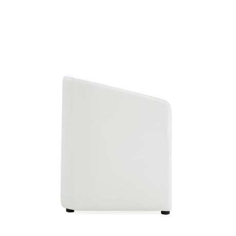 Anna Round Faux Leather Dining Chair in Cream (set of 2) - Ornate Home