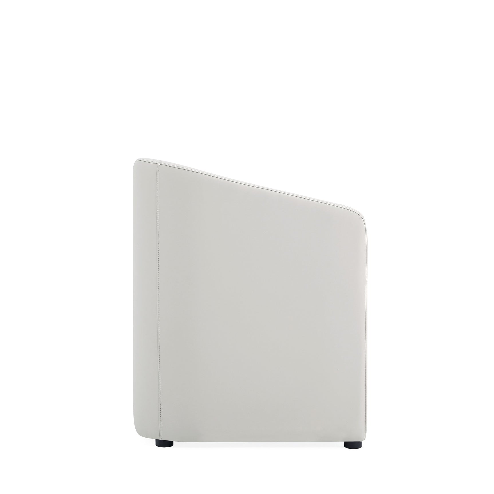 Anna Round Faux Leather Dining Chair in Light Stone Grey (set of 2) - Ornate Home