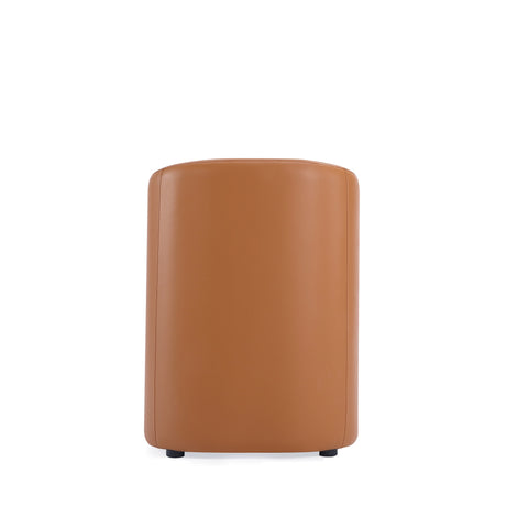 Anna Round Faux Leather Dining Chair in Saddle (set of 2) - Ornate Home