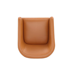 Anna Round Faux Leather Dining Chair in Saddle (set of 2) - Ornate Home