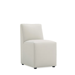 Anna Square Faux Leather Armless Dining Chair in Light Stone Grey (set of 2) - Ornate Home