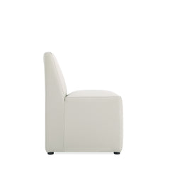 Anna Square Faux Leather Armless Dining Chair in Light Stone Grey (set of 2) - Ornate Home