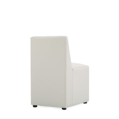 Anna Square Faux Leather Armless Dining Chair in Light Stone Grey (set of 2) - Ornate Home