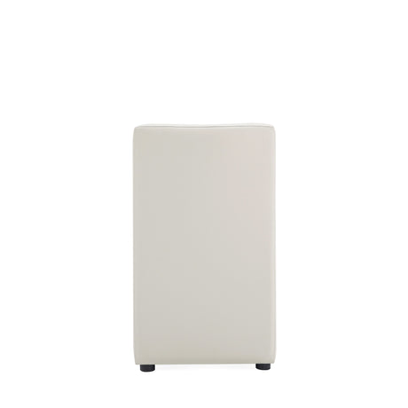 Anna Square Faux Leather Armless Dining Chair in Light Stone Grey (set of 2) - Ornate Home