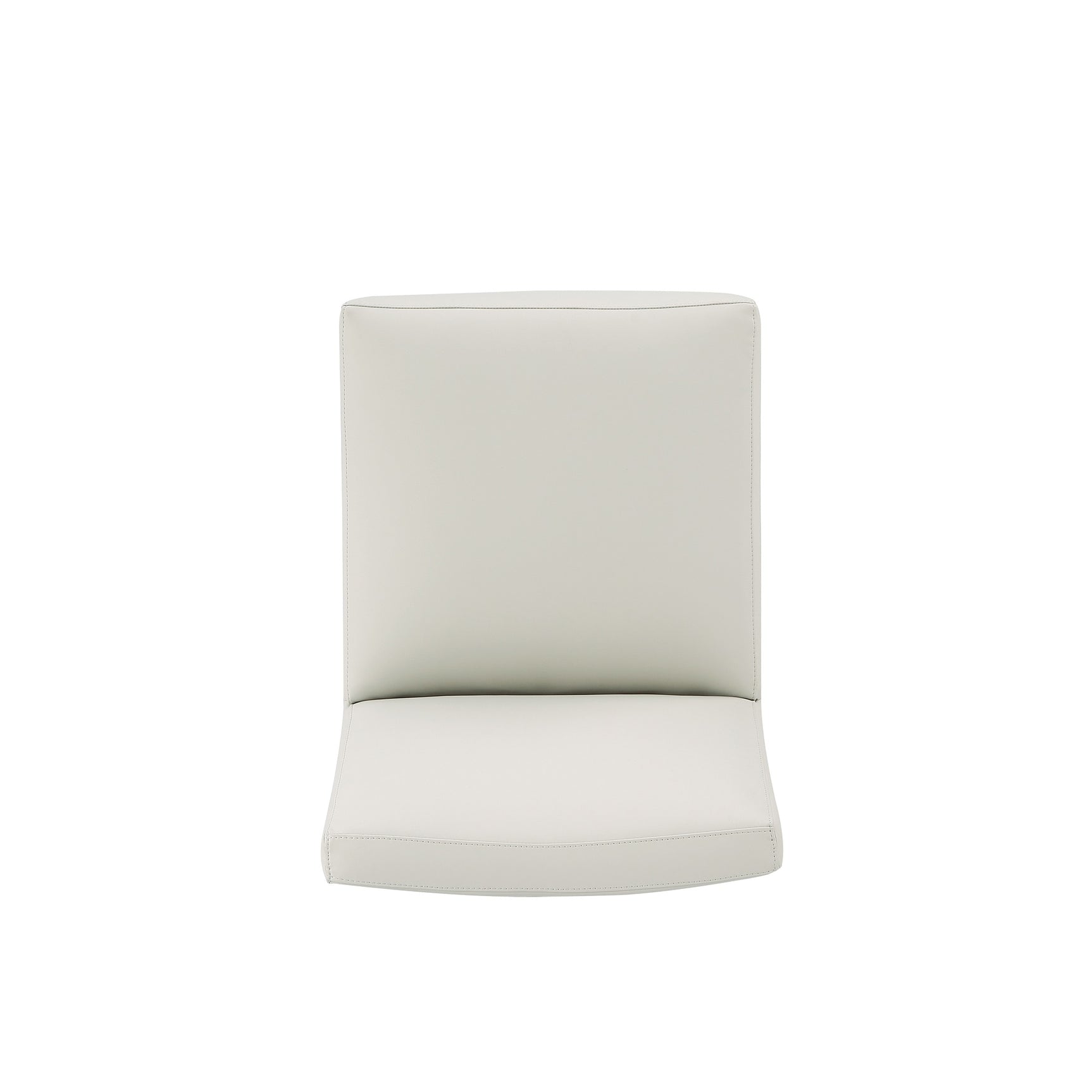 Anna Square Faux Leather Armless Dining Chair in Light Stone Grey (set of 2) - Ornate Home