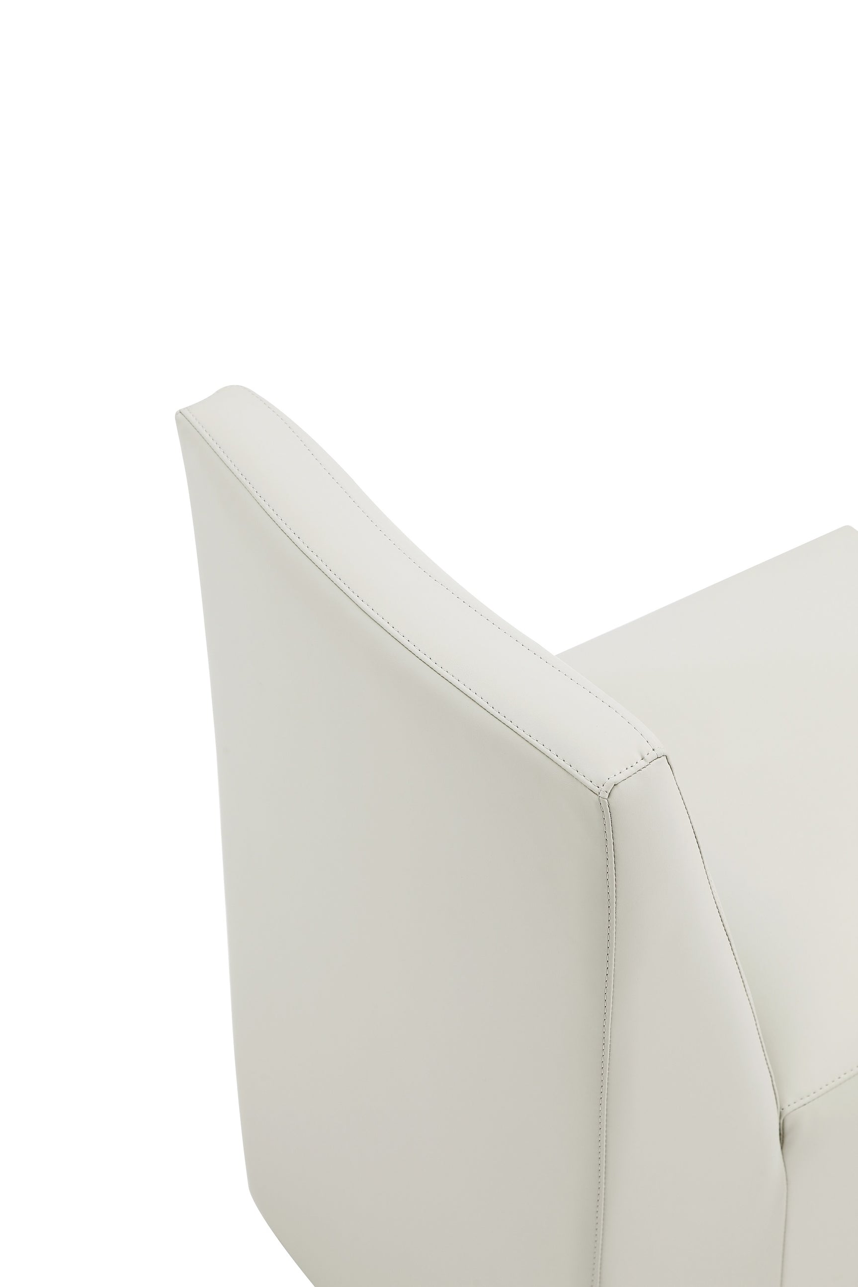 Anna Square Faux Leather Armless Dining Chair in Light Stone Grey (set of 2) - Ornate Home