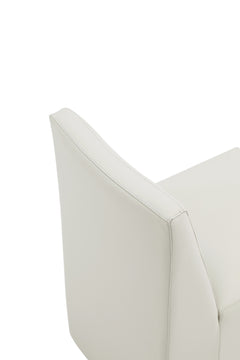 Anna Square Faux Leather Armless Dining Chair in Light Stone Grey (set of 2) - Ornate Home