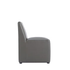 Anna Square Faux Leather Armless Dining Chair in Pewter (set of 2) - Ornate Home