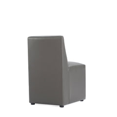 Anna Square Faux Leather Armless Dining Chair in Pewter (set of 2) - Ornate Home