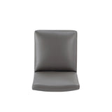 Anna Square Faux Leather Armless Dining Chair in Pewter (set of 2) - Ornate Home