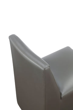 Anna Square Faux Leather Armless Dining Chair in Pewter (set of 2) - Ornate Home