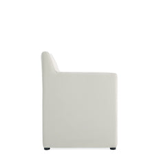 Anna Square Faux Leather Dining Arm Chair in Light Stone Grey (set of 2) - Ornate Home